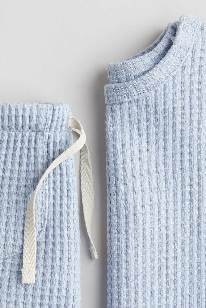 Ensemble 2 pièces en coton gaufré