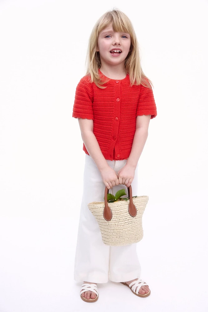 Pointelle-Knit Cardigan