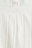 Pleated Fine-Knit Skirt