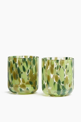 Lot de 2 verres à eau à motif