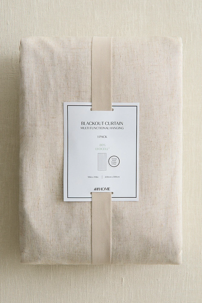 1-pack Wide Blackout Lyocell-Blend Curtain