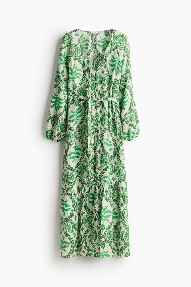 Tie-belt Crêpe Dress