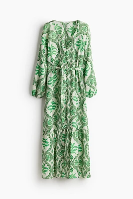 Tie-belt Crêpe Dress