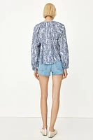 Band-Collar Blouse