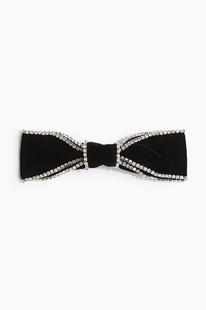 Rhinestone-embellished bow hair clip