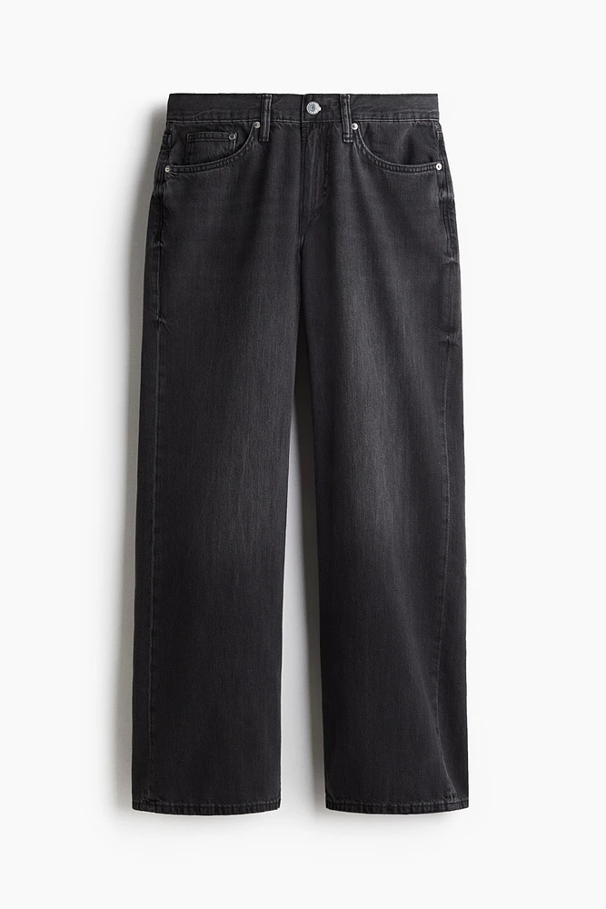 Jean droit taille basse ample