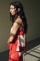 Flared Cotton Strappy Top