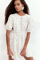 Embroidered Open-Back Dress