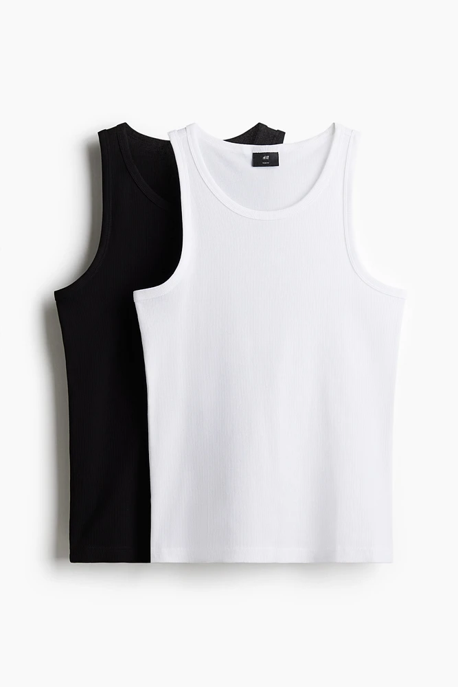 2-pack Slim Fit Ribbed Tank Tops