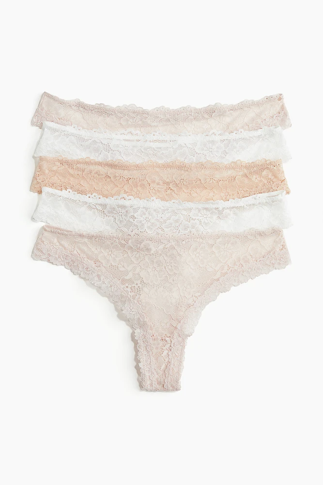 Lot de 5 culottes Brazilian en dentelle