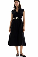 Cotton Shirt Dress with Belt