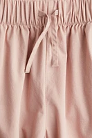 Cropped Pants with Eyelet Embroidery