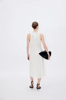 Draped Linen-blend Dress