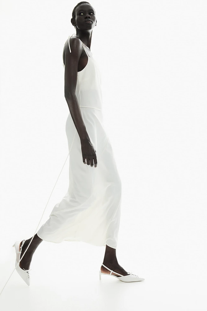Tie-detail Satin Slip Dress