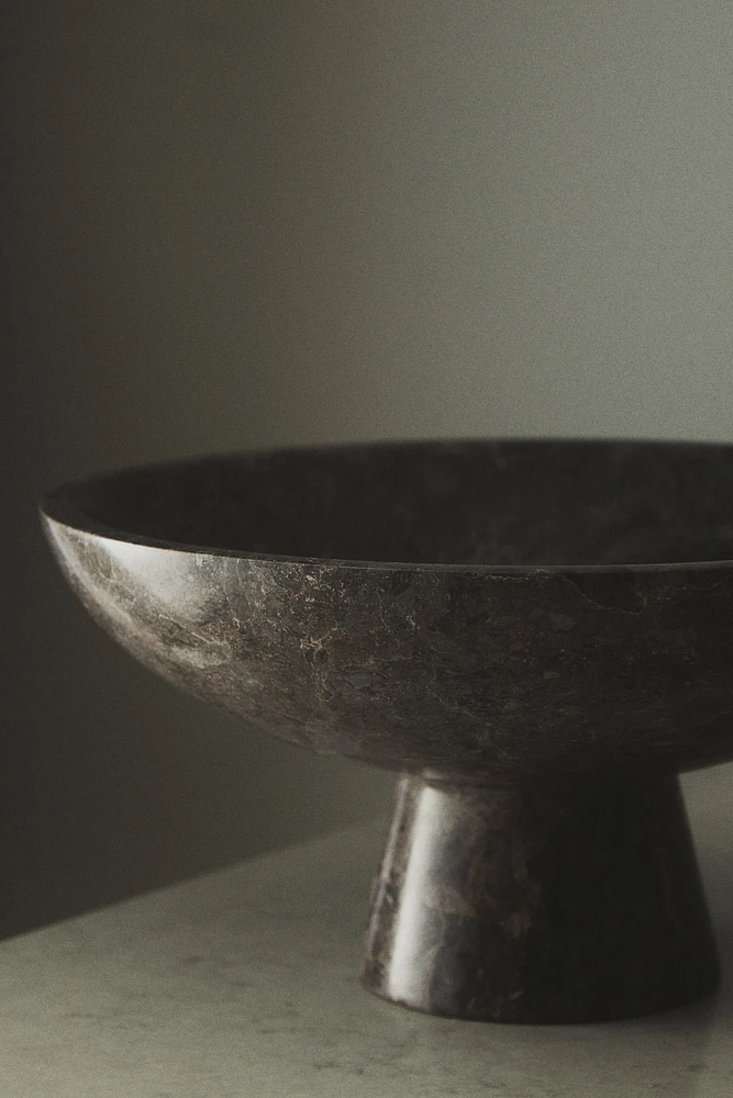 Large Marble Pedestal Bowl