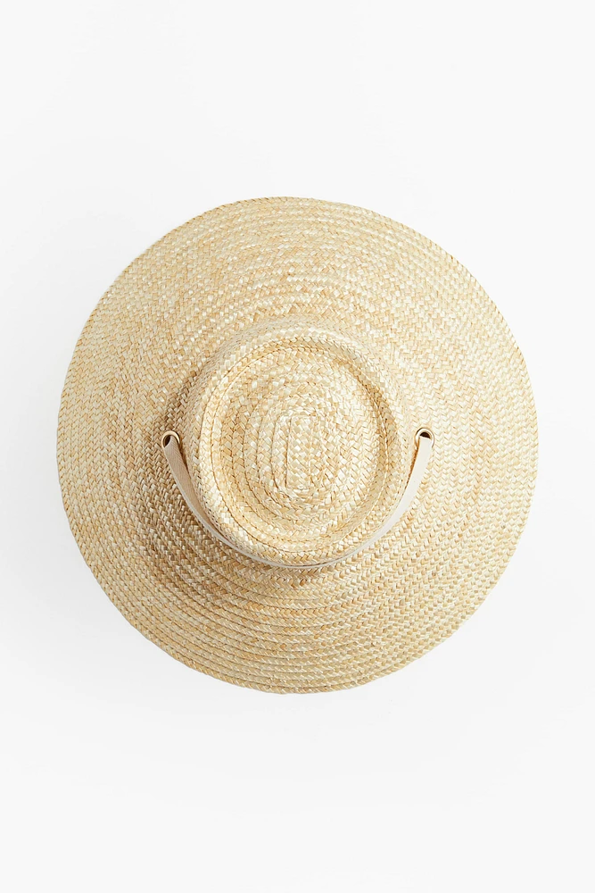 Strap-detail Straw Hat