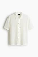 Regular Fit Crochet-look shirt