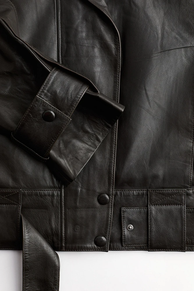 Belted Leather Jacket