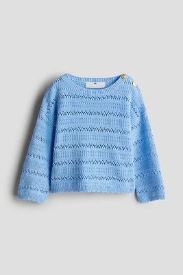 Pointelle-Knit Cotton Sweater