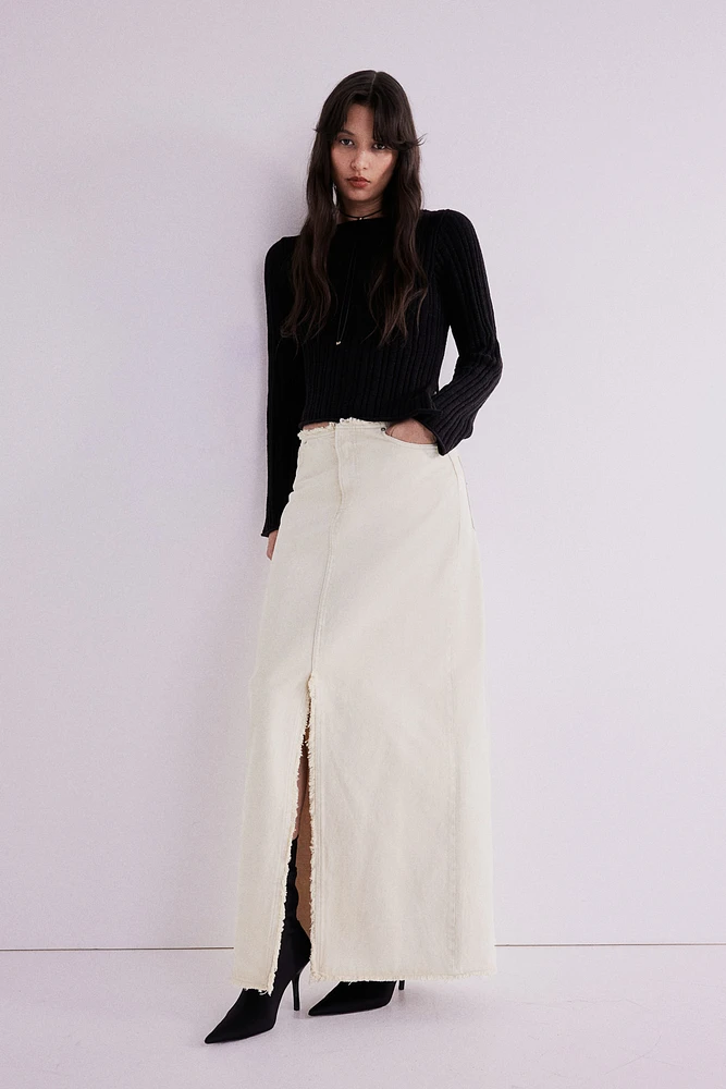 Raw-edged Denim Skirt