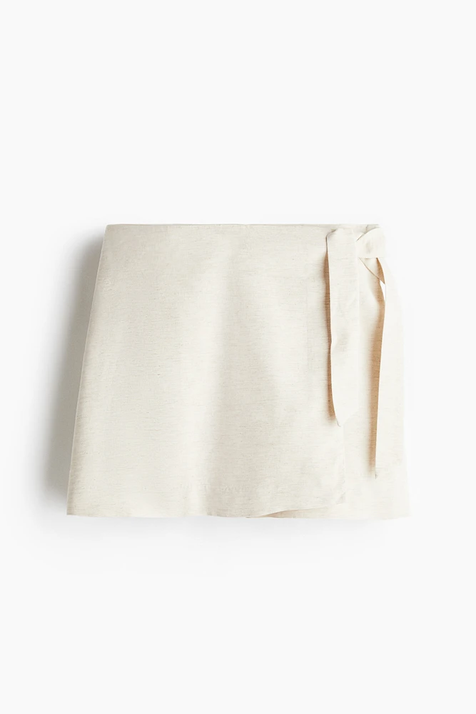 Jupe-short en lin mélangé