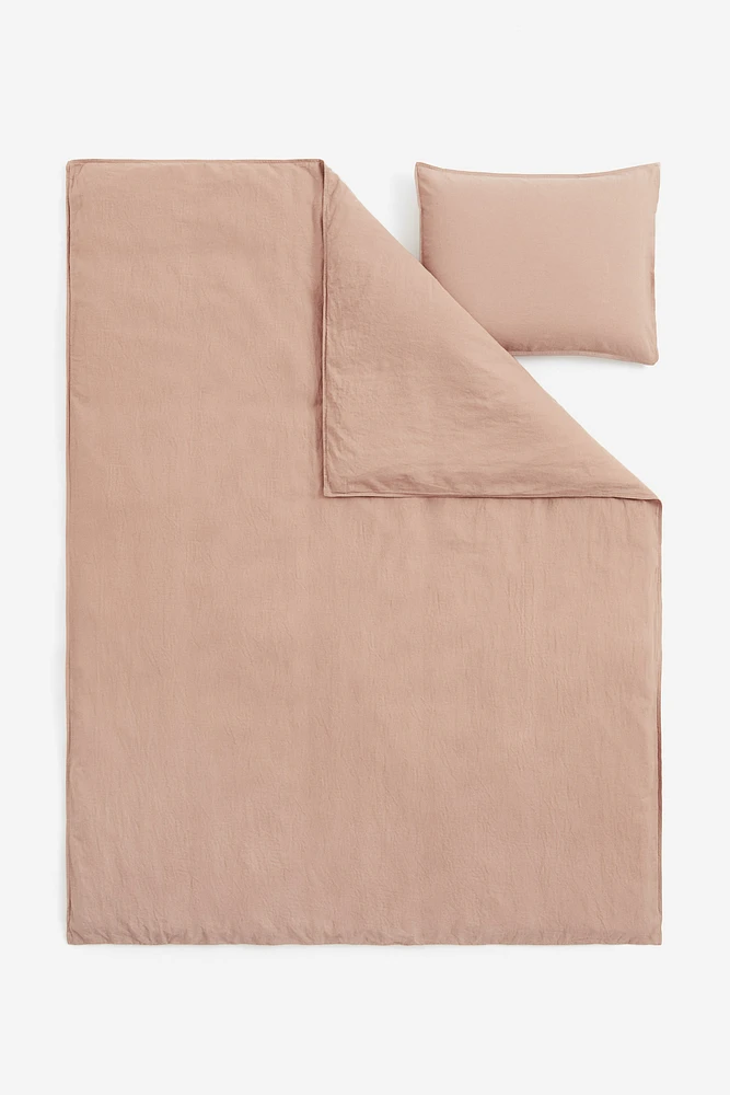Linen-blend Twin Duvet Cover Set