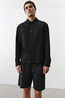 Regular-Fit Linen-Blend Overshirt