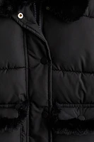 Fluffy-Detail Puffer Jacket