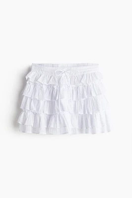 Tiered Cotton Mini Skirt