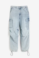 Denim Parachute Pants