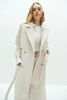 Brushed-Finish Twill Trench Coat