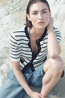Short Rib-Knit Cardigan