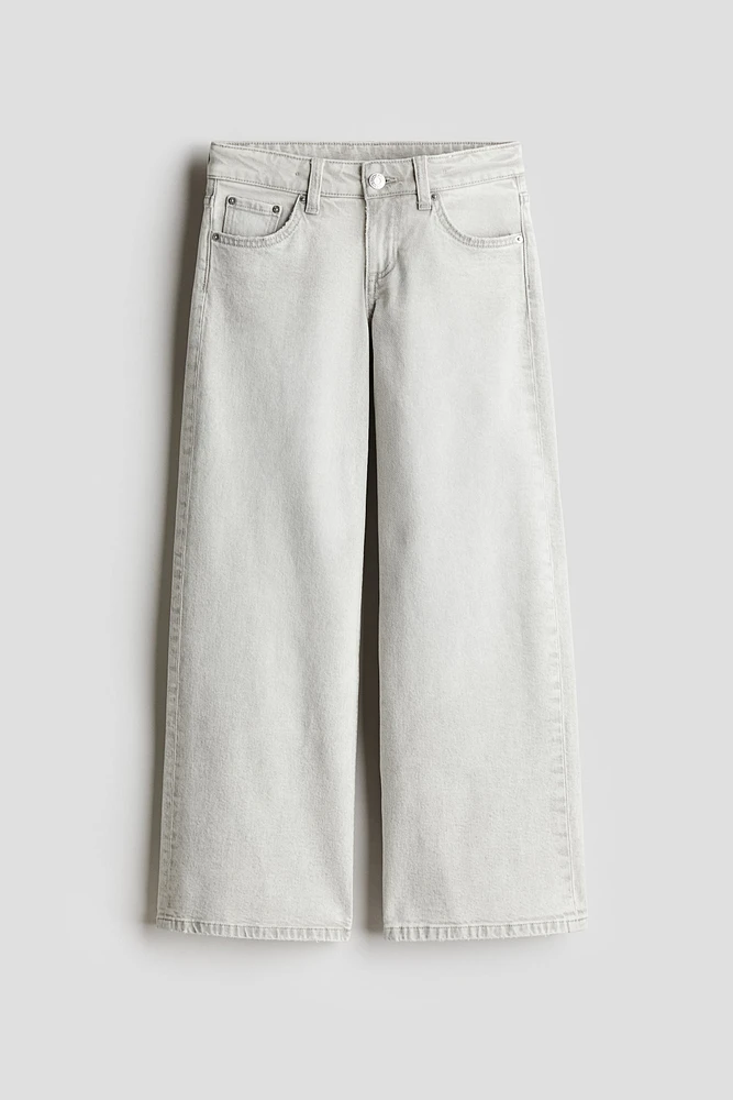 Jean taille basse à jambes larges