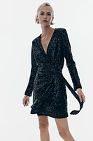 Sequined Wrap Dress