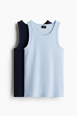 2-pack Slim Fit Ribbed Tank Tops