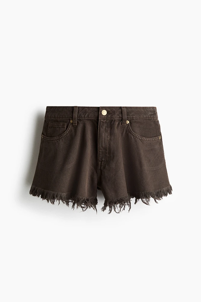 Frayed-Edge Denim Shorts