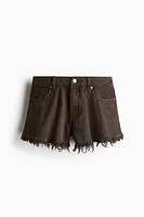 Frayed-Edge Denim Shorts