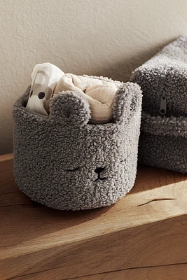 Panier de rangement en tissu peluche