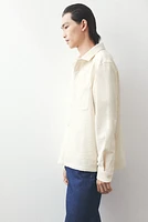 Loose-Fit Waffled Overshirt