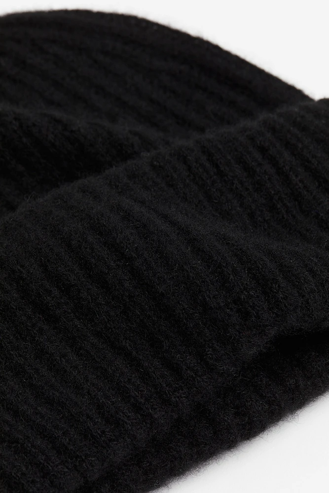 Rib-Knit Cashmere Beanie