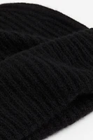 Rib-Knit Cashmere Beanie