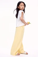 Wide-Leg Cotton Pants