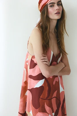 Linen-Blend Mini Dress