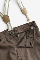 Twill Pants with Suspenders