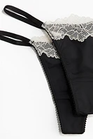 2-Pack Microfiber and Lace Thong Briefs