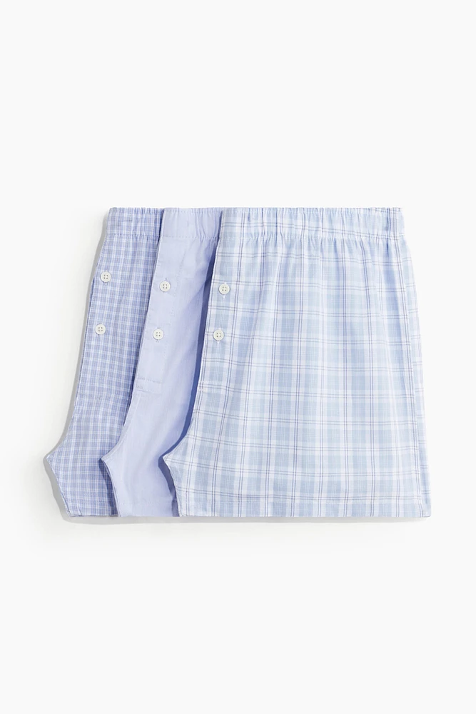3-pack Woven Cotton Boxer Shorts