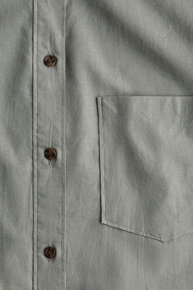 Chemise ample en lin mélangé