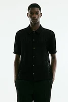 Regular Fit Crochet-look shirt