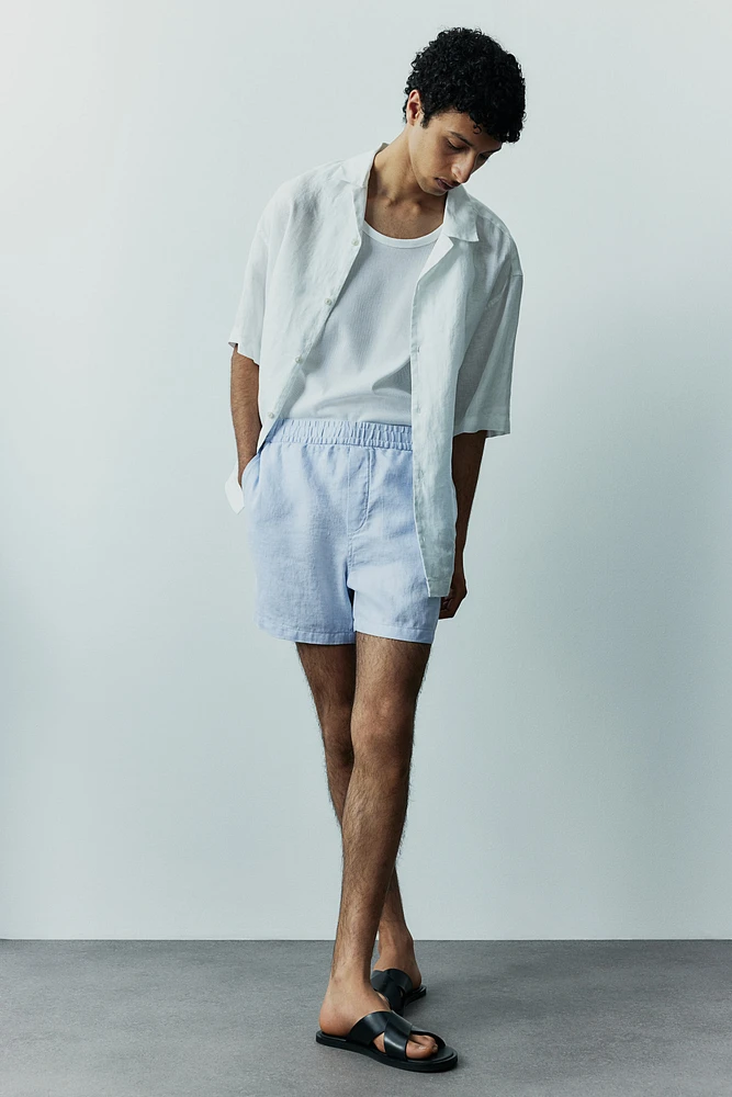 Regular Fit Linen Shorts