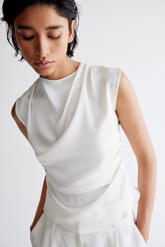 Draped Satin Top